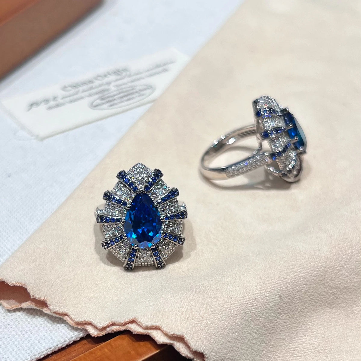 Blue Sapphire Teardrop Ring