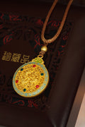 Ancient Silver Engraved Gold Enamel Colored Double-Design Round Plate